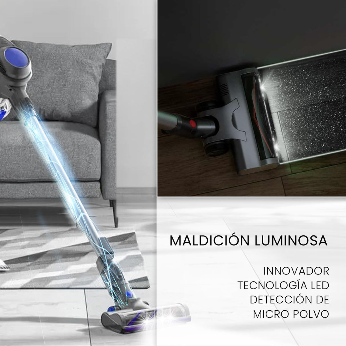 Aspiradora Sin Cable Air Essence Bise MAX, Azul, Aspiradora 100 AirWatt, Vacuum Cleaner 210 W, 1.3 litros, 72 Decibeles, Aspirador De Mano, Cepillo Flexible Con Luz LED, Tecnología Ciclónica