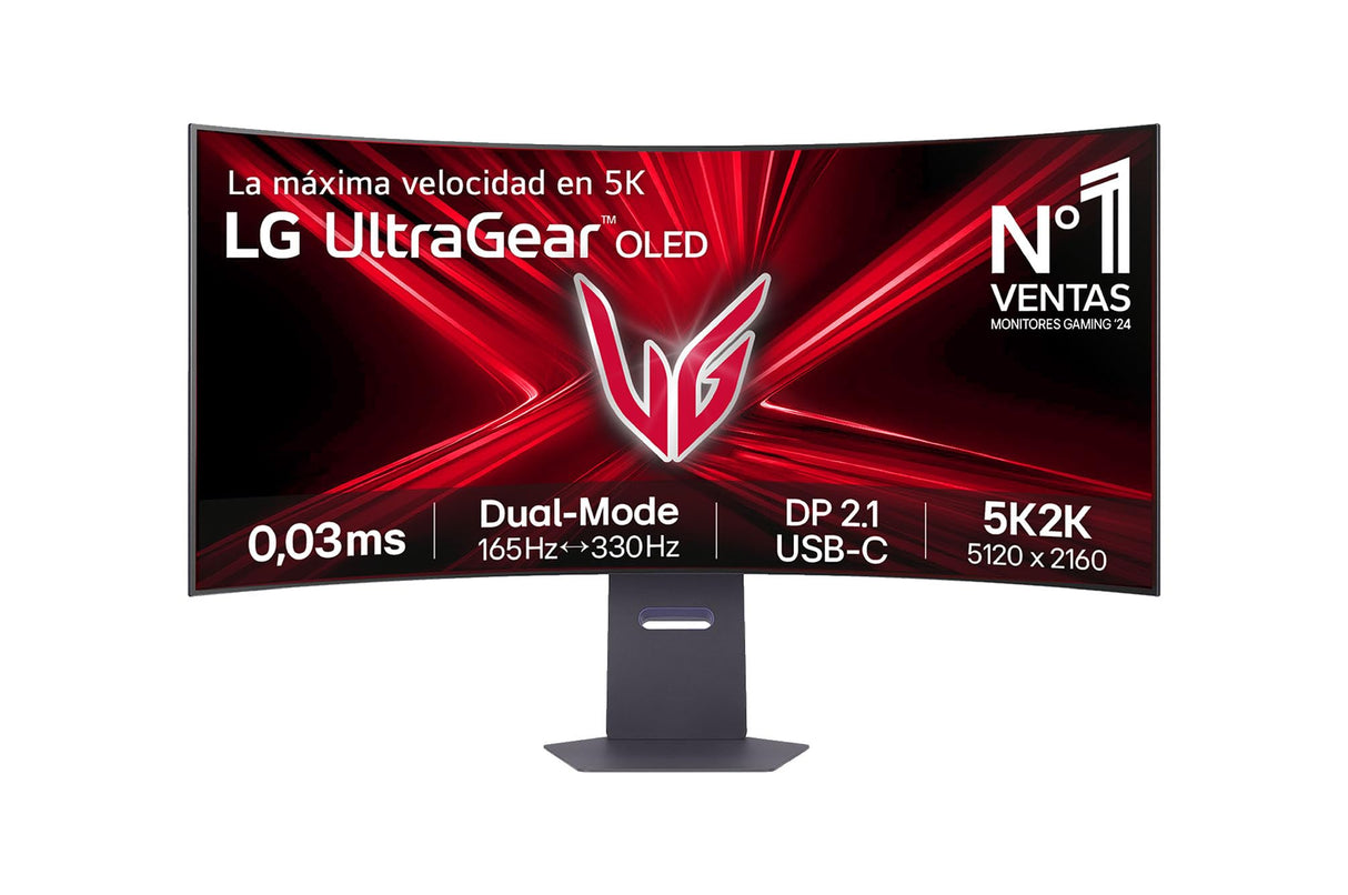 LG 45GX950A-B - Monitor Gaming Ultragear, 44.5", OLED 5K2K (5120 x 2160), 16:9, 165 Hz, 0.03 ms, G-Sync Compatible y FreeSync Premium Pro, Inclinación Ajustable, Morado Grisáceo
