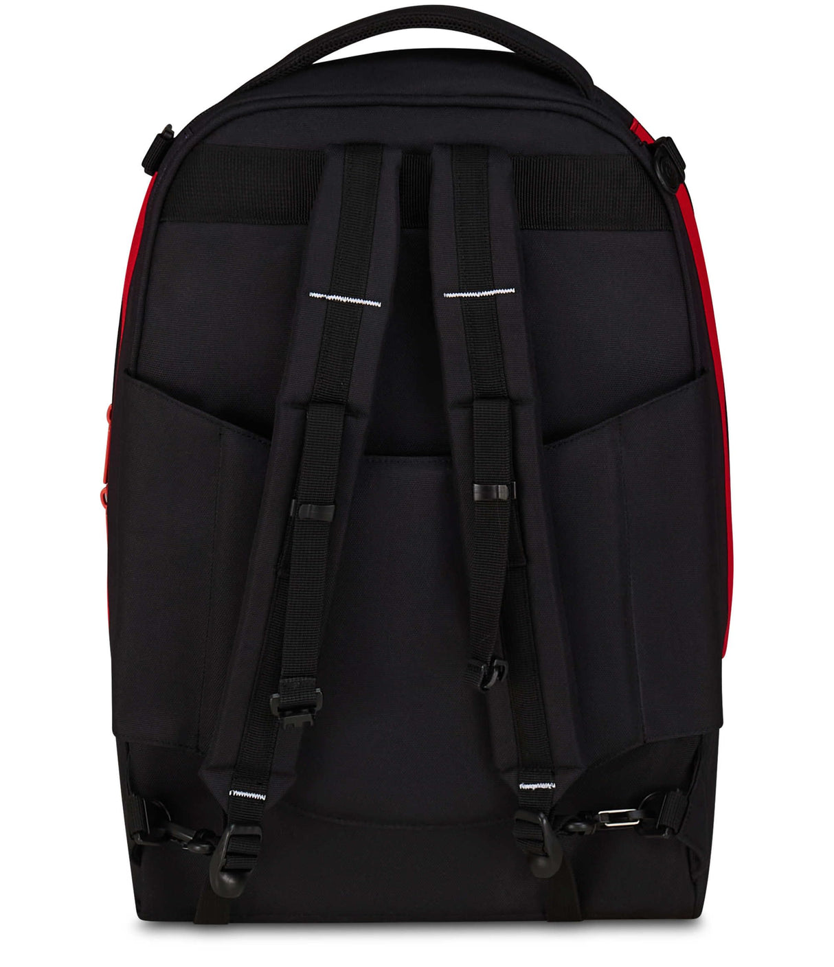 Seven Milan - Mochila escolar Jack de 3 ruedas, color rojo y negro, con carrito desmontable de 33 litros, para escuela primaria y secundaria, para niño, rojo, Talla única, Casual