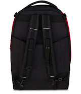 Seven Milan - Mochila escolar Jack de 3 ruedas, color rojo y negro, con carrito desmontable de 33 litros, para escuela primaria y secundaria, para niño, rojo, Talla única, Casual