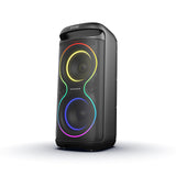 R-MUSIC - Blaster M - Altavoz de Alta Potencia - Bluetooth, Luces RGB, Modo Karaoke, asa integrada, micrófono Incluido, Soporte para teléfono y Tableta integrada - Autonomía 7h