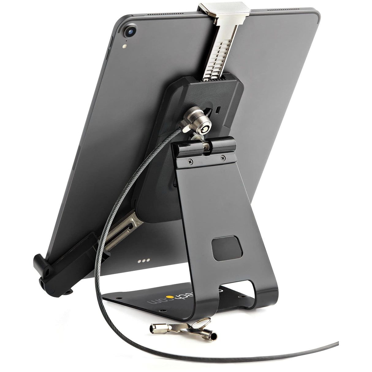 StarTech.com Soporte Seguro para Tablet con Cable de Seguridad con Candado K-Slot - Base para Tablets de 7,9 a 13 Pulgadas - Soporte Universal Ajustable Antirrobo de Sobremesa para Tablet (SECTBLTDT)
