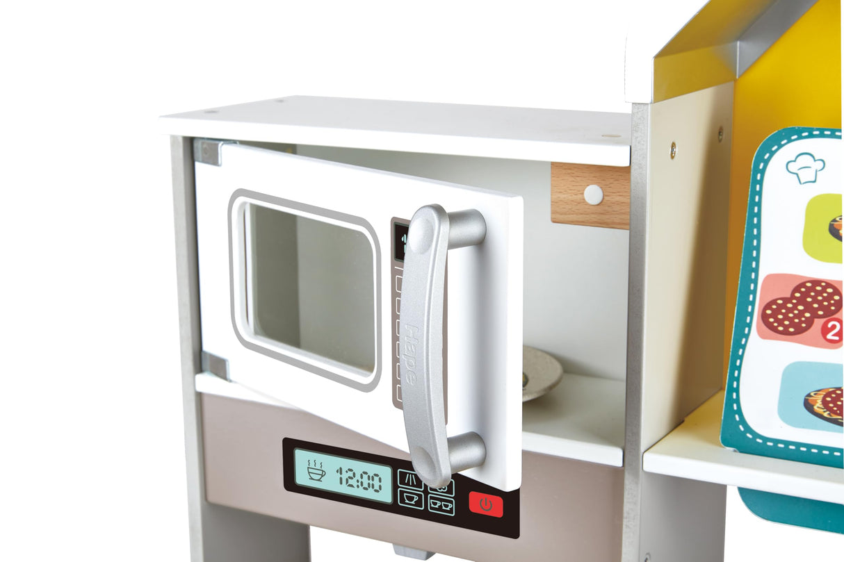 Hape Cocina Deluxe con Freidora – Cocina de Juguete con Fogones Electrónicos, Freidora y Accesorios para Niños de 3+
