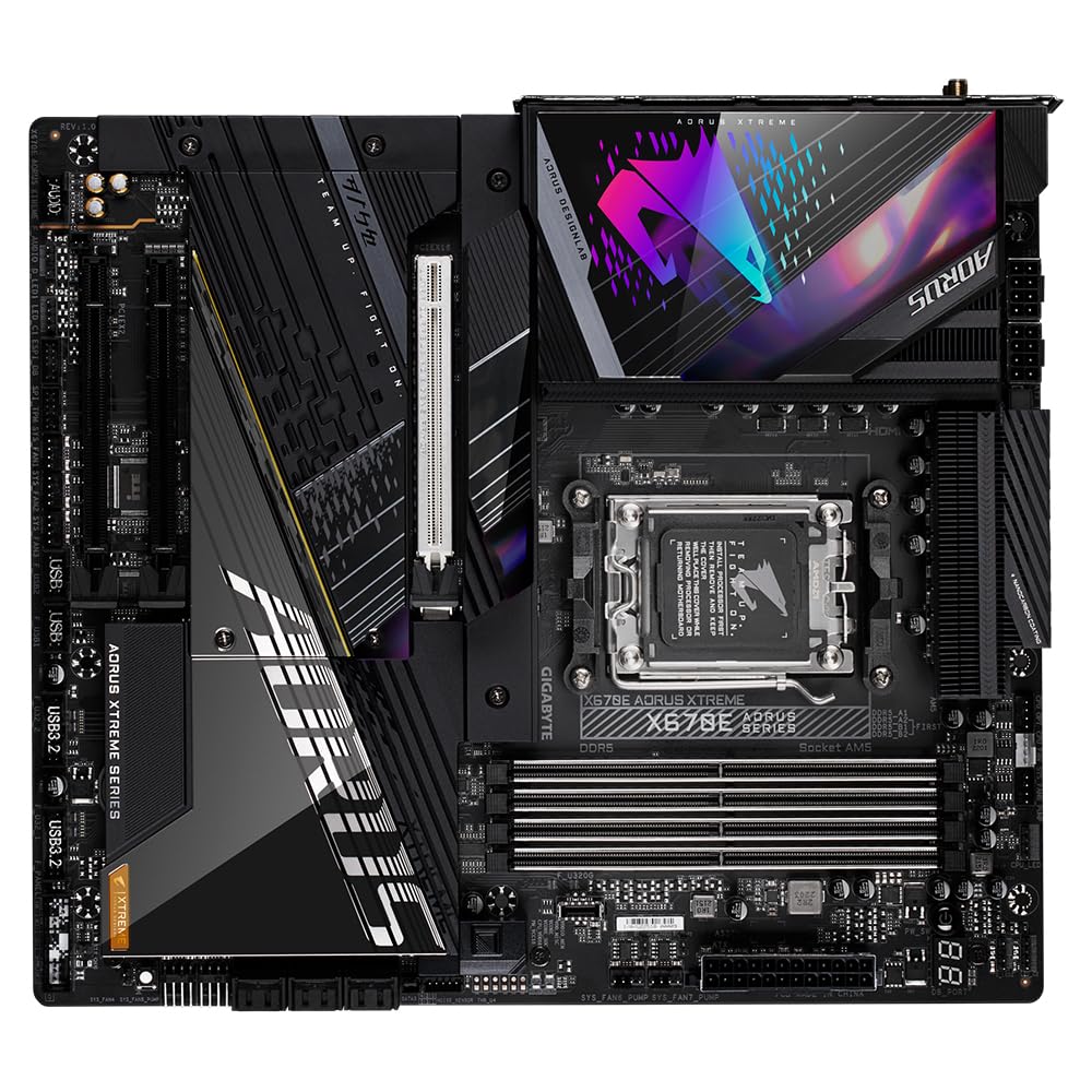 Gigabyte Placa Base X670E AORUS Xtreme: soporta CPU Intel Core 14ª, VRM Digital de 18+2+2 Fases, hasta 8000 MHz DDR5 (OC), 4xPCIe 5.0 M.2, Wi-Fi 6E, LAN de 10GbE, USB 3.2 Gen 2x2
