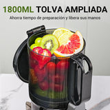 AMZCHEF Extractor de Zumos y Verduras Automático, 135MM Apertura y 1.8L Capacidad Licuadora para Verduras y Frutas Entera, 250W Licuadora Prensado en Frio Lento con Triple Filtro - Rojo