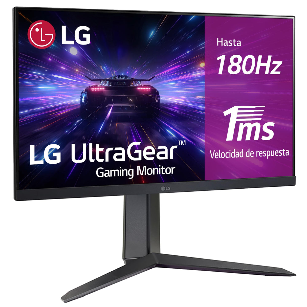 LG 24GS65F-B - Monitor Ultragear, 24", Pantalla IPS, (1920x1080), 16:9, 180 Hz, 1ms Black Stabilizer, G-Sync Compatible y FreeSync, Negro