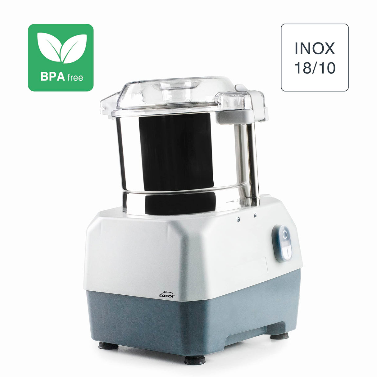 Lacor - 69490 - Picadora Profesional Quick, Picay Tritura Todo Tipo de Alimentos, 100% Seguro, Acero inoxidable, Piezas Extraíbles, Fácil Limpieza, 100% Seguro, Potencia 735 W, Capacidad 3 L