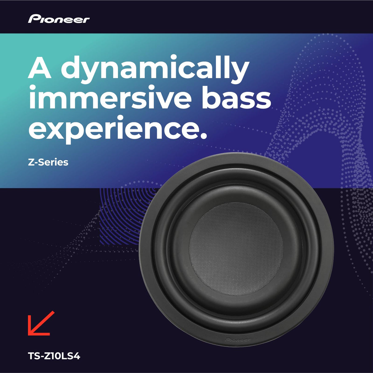 PIONEER TS-Z10LS4 | Subwoofer Superficial Serie Z de 25 cm (1300 W) 4 ohmios Bobina de Voz única