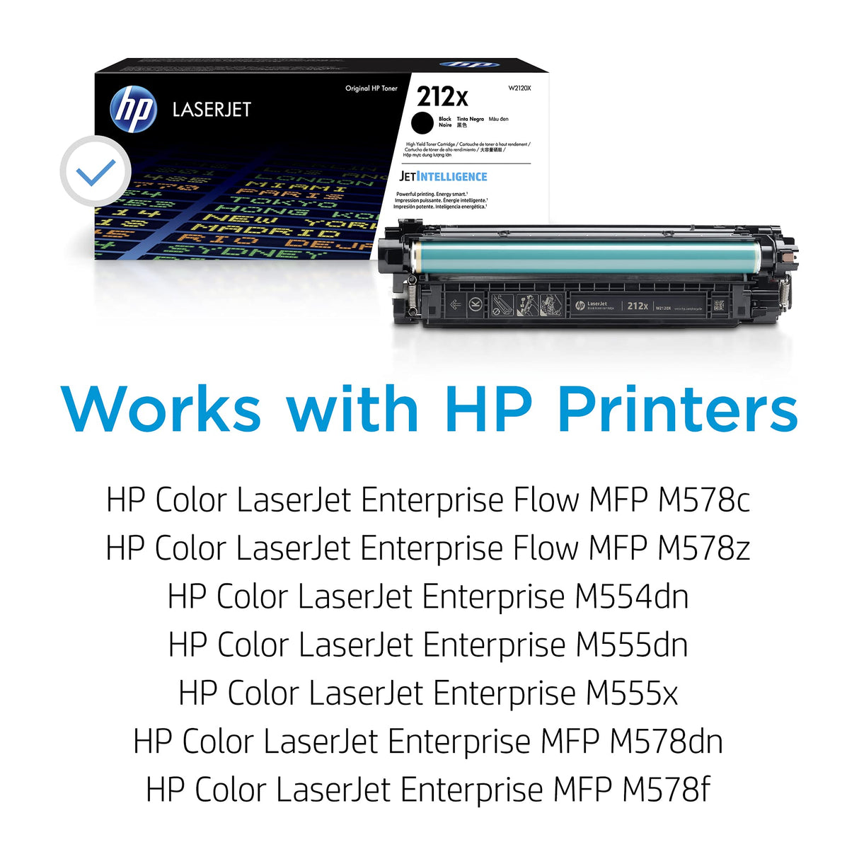 HP 212X W2120X, Negro, Cartucho Tóner de Alta Capacidad Original, de 13.000 páginas, para impresoras HP Color LaserJet Enterprise serie M554, M555 y M578