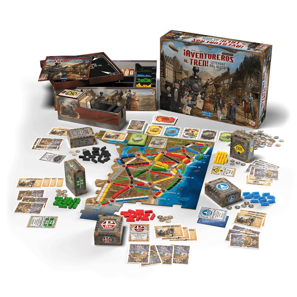 Days of Wonder | ¡Aventureros al Tren! Legacy Leyendas del Oeste |Juego de Estrategia de Trenes para Adultos y Familias | A Partir de 10 Años | De 2 a 5 Jugadores | 30-90 Minutos por Partida | Español