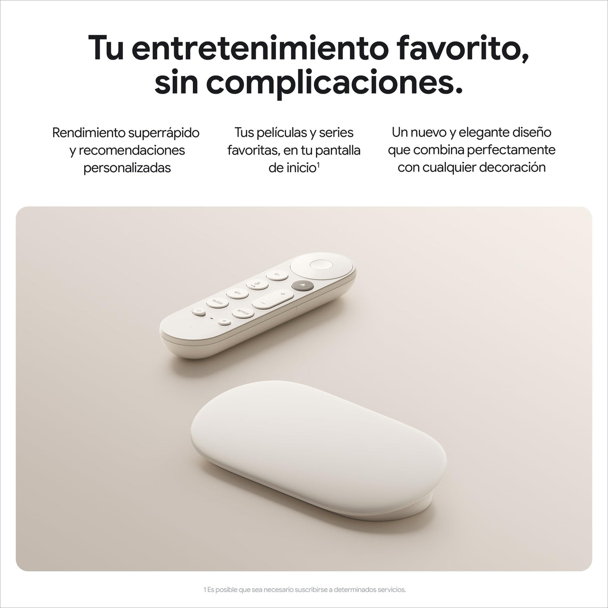 Google TV Streamer 4K - Streaming rápido de Entretenimiento en 4K con HDR - Porcelana