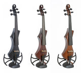 GEWA E-Violin, violín electrónico, Novita 3.0 negro con adaptador para apoyos de hombro, 4 cuerdas
