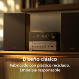 Philips TAM3505M2 Hi FI Micro System, Bluetooth, CD Player, USB, FM Radio and Auracast Dab, 85% Post-Consumer Recycled Materials