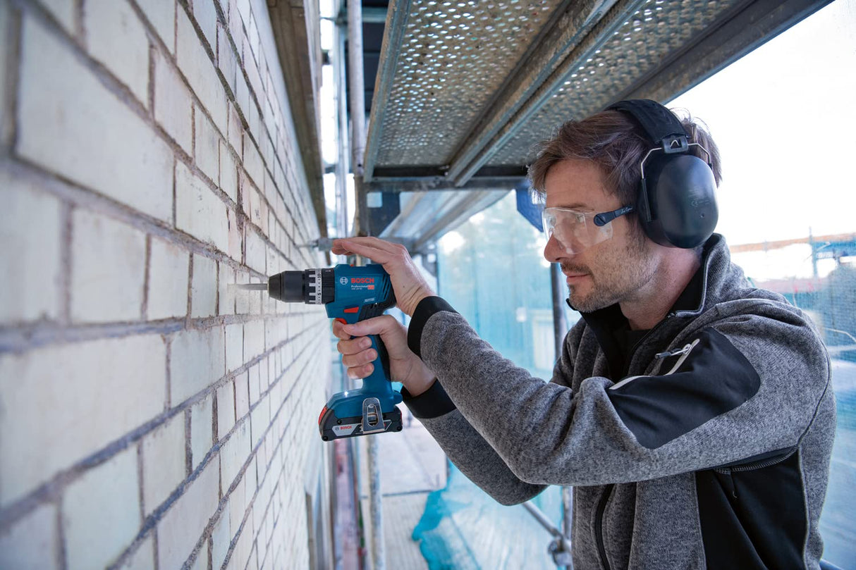 Bosch Professional 18V System GSB 18V-45 - Taladro percutor a batería (45 Nm, 1900 rpm, sin batería, en caja), Azul
