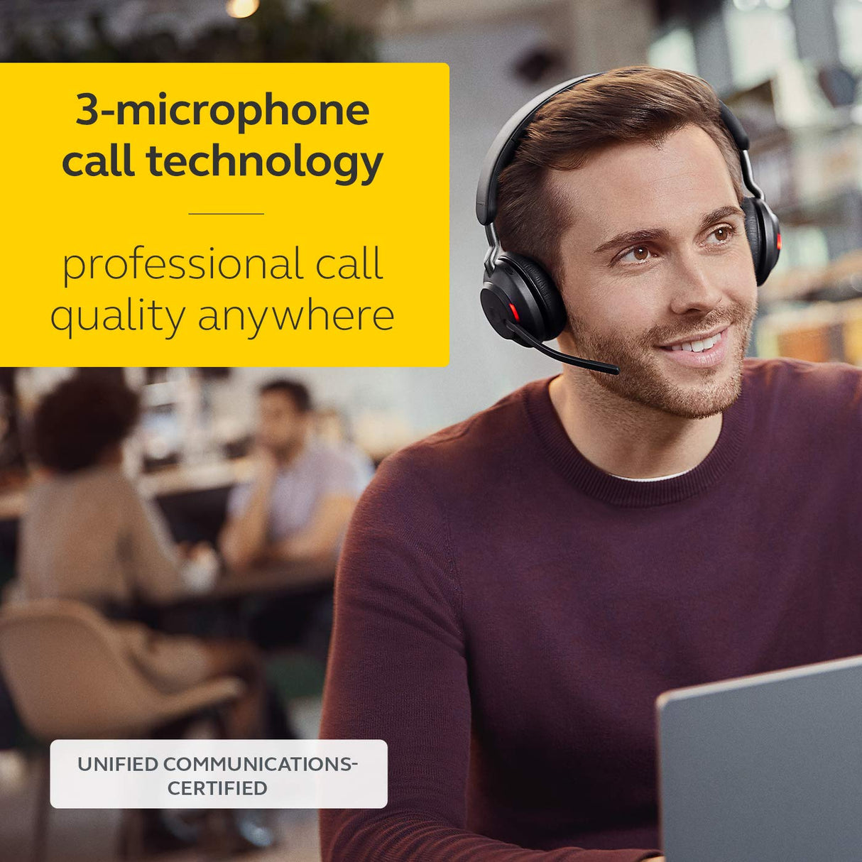 Jabra Evolve2 65 Auriculares Inalámbricos Estéreo PC con Soporte de Carga - Certificados para plataformas UC - Batería de Larga Duración - Adaptador Bluetooth USB-A - Negro
