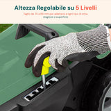 Avilia Cortacésped eléctrico de inducción – Cortacésped Ajustable con 5 Alturas de Corte, diámetro de Corte 380 mm, Velocidad 3000 RPM, 1600 W, 230 V, con Cesta de Recogida de 50 l, 143 x 105 x 55 cm