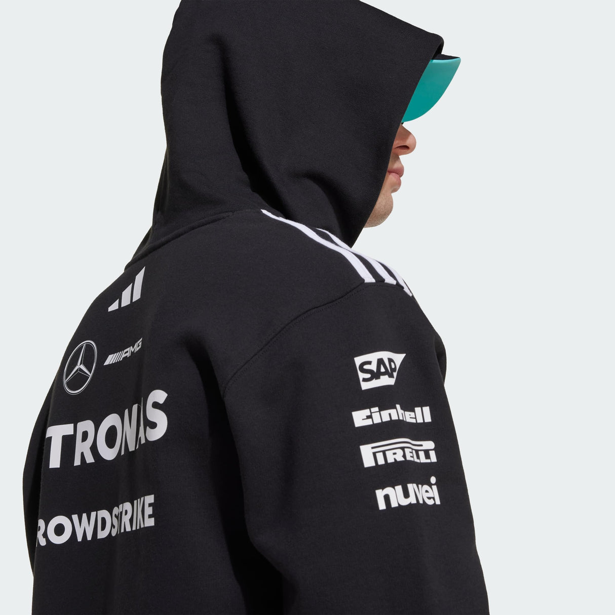Adidas Hombre Mercedes - AMG Petronas Formula One Team Team Hood Men, Black/White, M