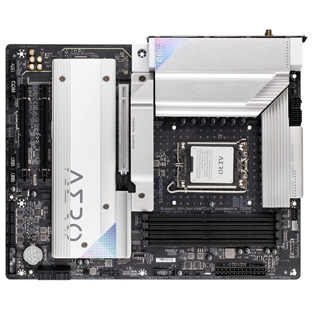 GIGABYTE Z790 Aero G Placa Base - Soporta CPUs Intel Core de 14ª generación, hasta 7600MHz DDR5 (OC), 1xPCIe 5.0+4xPCIe 4.0 M.2, Wi-Fi 6E, LAN de 2.5GbE, USB 3.2 Gen 2x2
