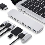 Hyper Pro - 8 en 2 con 8 HDMI 4K USB 3.0 USB-C Mini DisplayPort y Lector de Tarjetas SD y Micro SD - Plata