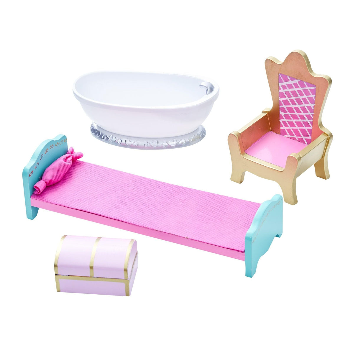 Teamson Kids Mesa de Tocador Castillo de Madera Espejo y Taburete TD-12951A