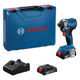 Bosch Professional 18V System atornillador de impacto a batería GDR 18V215 (incl. 2 baterías GBA 18V 2.0Ah, cargador GAL 18V20, maletín MPP)