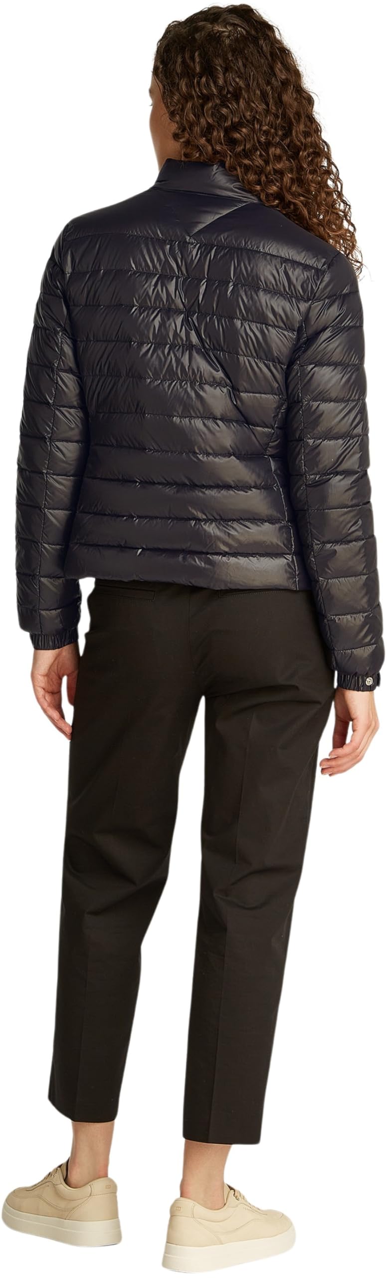 Tommy Hilfiger Cazadora acolchada Mujer Mock Neck ligera, Negro (Black), M
