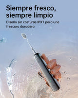 Laifen Wave Cepillo de Dientes Eléctrico Sónico Primera 60° Oscilación y Vibración 45 Días de Autonomía con 3 Cabezales Aceptado por ADA Personalización APP Antimoho Viaje Adultos (Acero Inoxidable)