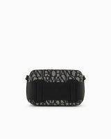 Armani Exchange Logo Placket Top Zip Camera Crossbody Bag, Funda para cámara para Mujer, Beige/Black, Einheitsgröße