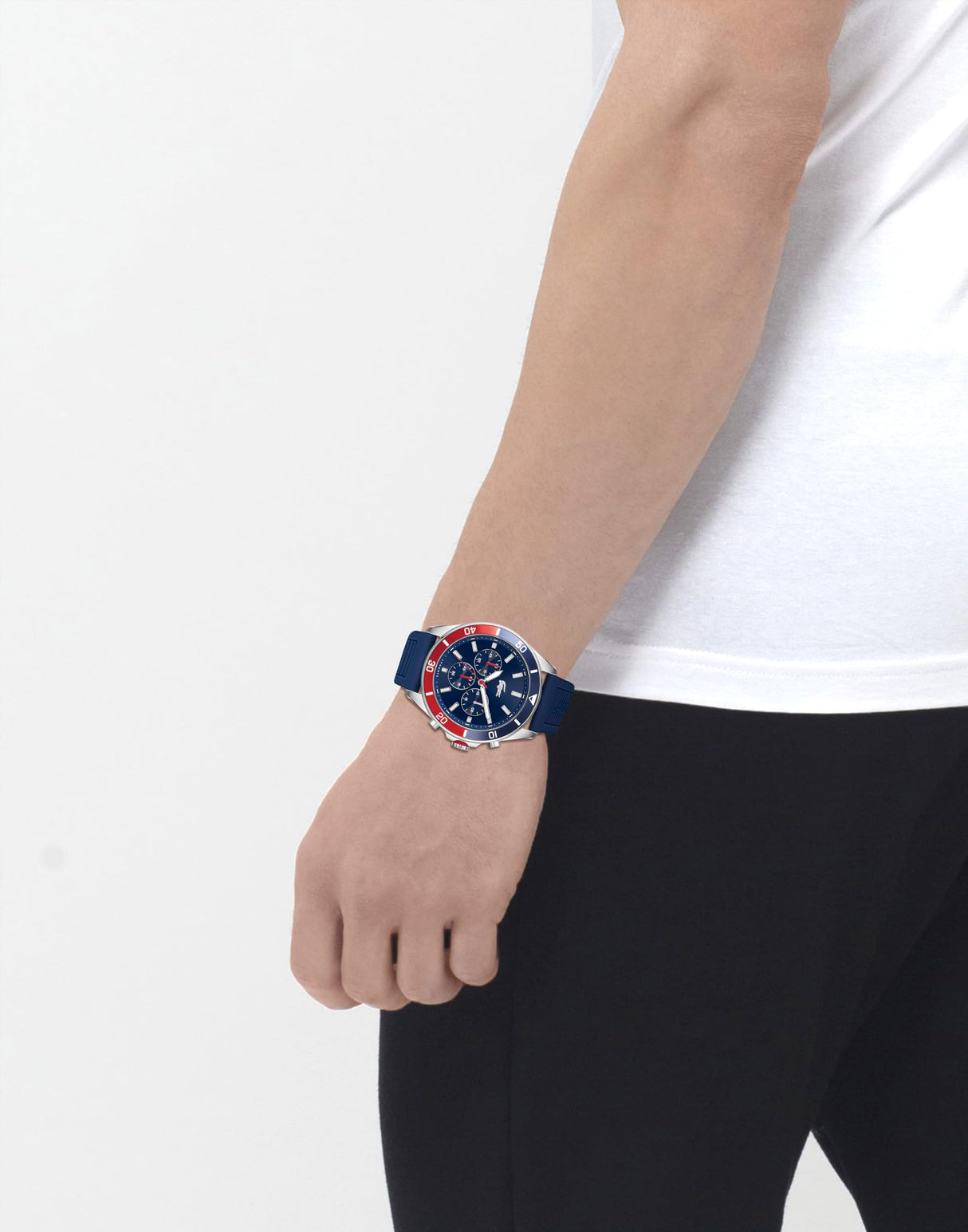 Lacoste Reloj Cronógrafo de Cuarzo para Hombre Colección TIEBREAKER con Correa de Silicona Azul - 2011154