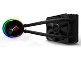 ASUS ROG RYUO 120 - Sistema de refrigeración líquida de CPU, con Oled de color, AURA Sync RGB, tubo de goma reforzado de 38 cm, ventilador optimizado