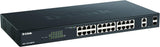 D-Link DGS-1100-26MPV2, Smart Switch 26 Gigabit Ports, Combo, PoE, Power Over Ethernet, Web Management, Layer 2, VLAN, Fanless, IGMP Snooping, VoIP VLAN, QoS, Network Security, Rack Mount