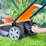 LawnMaster CLMF4841E Cortacésped con Batería 48V MAX 2x24V 4.0Ah, 41cm hasta 450m², Altura de Corte 6 Niveles 22-72 mm, Bolsa de Recogida de 42L