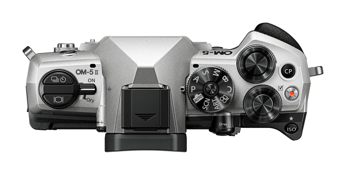 Cámara Micro Cuatro Tercios OM SYSTEM OM-5 Mark II, Sensor Live Mos de 20 MP, estabilización de Imagen de 5 Ejes, Sellado contra la Intemperie IP53, Disparo de Alta resolución a Pulso de 50 MP, Plata