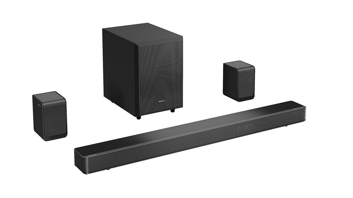 Hisense AX5125H - Barra de Sonido 5.1.2, 500W, Subwoofer y Altavoces Traseros inalámbricos, Altavoces Tiro Techo, Dolby Atmos, Hi Concerto, 7 Modos EQ, 4K Pass Through, Bluetooth 5.3