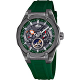 Lotus Reloj Hombre 18946/5 Vortex con Fase Lunar Caja de Acero Inoxidable 316l Negro Correa de Caucho Verde