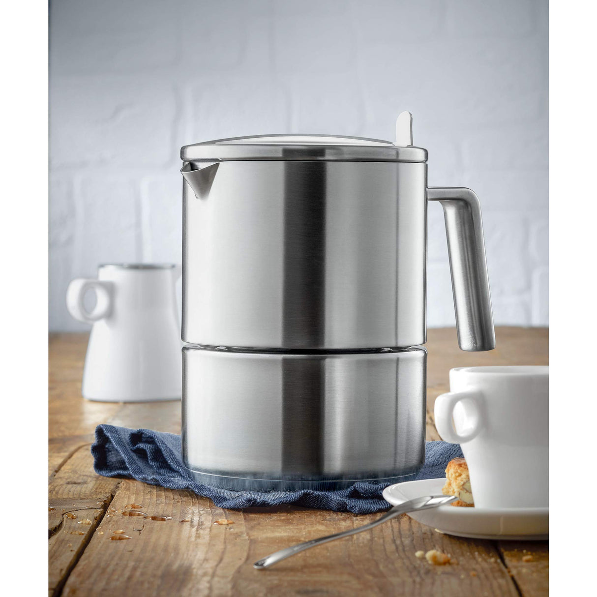 WMF Kult - Cafetera Italiana de 300 ml para 6 tazas, acero inoxidable Cromargan mate, inducción, apta para lavavajillas