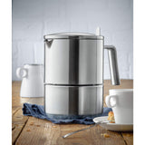 WMF Kult - Cafetera Italiana de 300 ml para 6 tazas, acero inoxidable Cromargan mate, inducción, apta para lavavajillas
