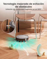 LEFANT M310 Robot Aspirador, 4500Pa Succión, 180 min Autonomía, 6 Modos de Limpieza, Evitación de Obstáculos 4cm, App/Alexa, Ideal para Pelo de Mascotas, Alfombras y Suelos Duros, Gris