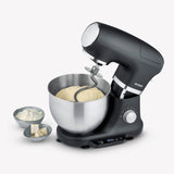SEVERIN Robot de cocina con báscula, amasadora profesional hasta 3kg, robot multifunción con gancho amasador, batidor plano y varillas, 1000 W, negro mate/acero inoxidable, KM 3898