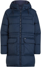 Tommy Jeans Abrigo de Plumas Mujer Midi Puffer con Capucha, Azul (Dark Night Navy), M