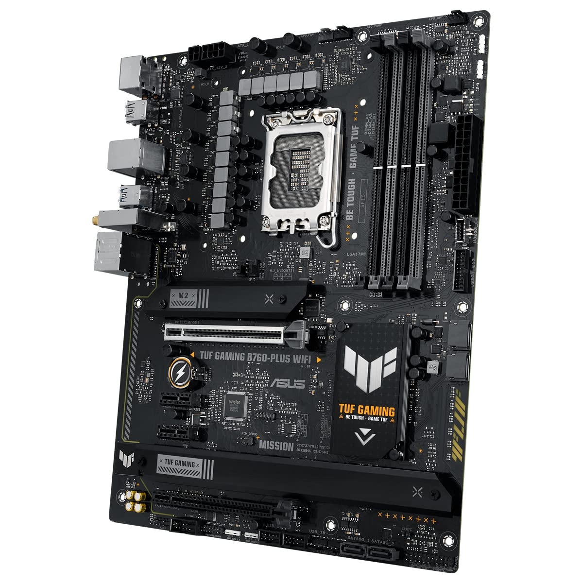 TUF Gaming B760-PLUS WiFi - Placa Base ATX Intel B760 (LGA 1700) con DDR5, Ranura PCIe 5.0, 3X PCIe 4.0 M.2, 12+1 DrMOS, 2.5Gb Ethernet, DisplayPort, HDMI, USB 3.2 Gen 2 Tipo C, Aura Sync
