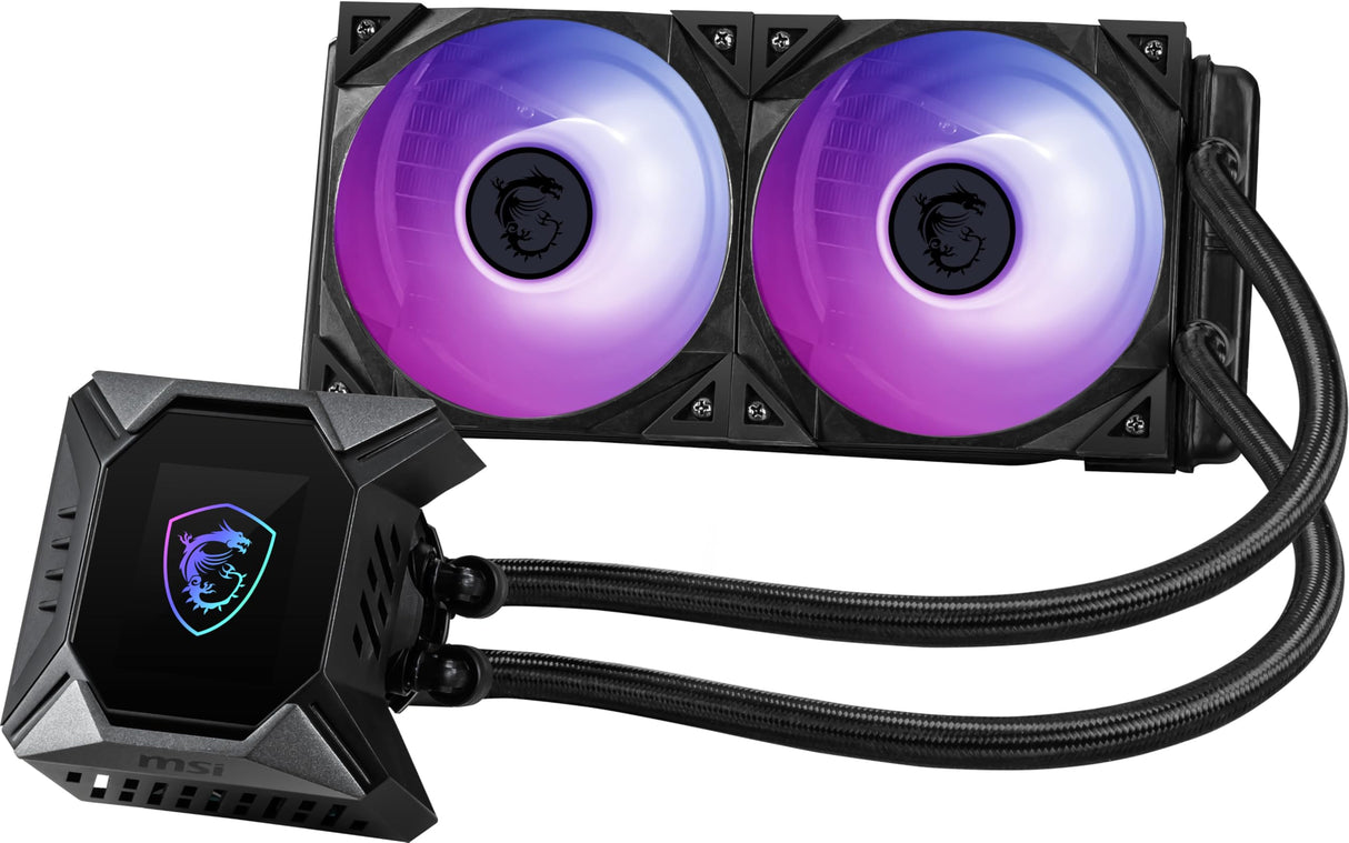 MSI MPG CORELIQUID K240 V2 AIO Refrigeración Líquida CPU - Bomba LCD Ventilador 60mm, 2 Ventiladores ARGB 120mm, Tubos Anti-Evaporación, Refrigeración GI & Software Mystic Light - Admite AMD e Intel