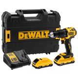 DEWALT DCD709L2T-QW - Taladro Percutor sin escobillas XR 18V 13mm 65Nm con 2 baterías Li-Ion 3,0Ah y maletín TSTAK