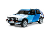 TAMIYA 58714 1:10 RC VW Golf II GTI 16V Rally MF-01X – Coche teledirigido, vehículo, modelismo, Montaje, afición, Kit de Montaje RC, sin barnizar