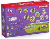 Schleich Horse Club 42619 — Set Transporte de Caballos con Remolque y 3 Figuras, 227 Piezas — Animales de Juguete Coleccionables — Set de Caballos — Juguetes para Niños de 5 Años o Más