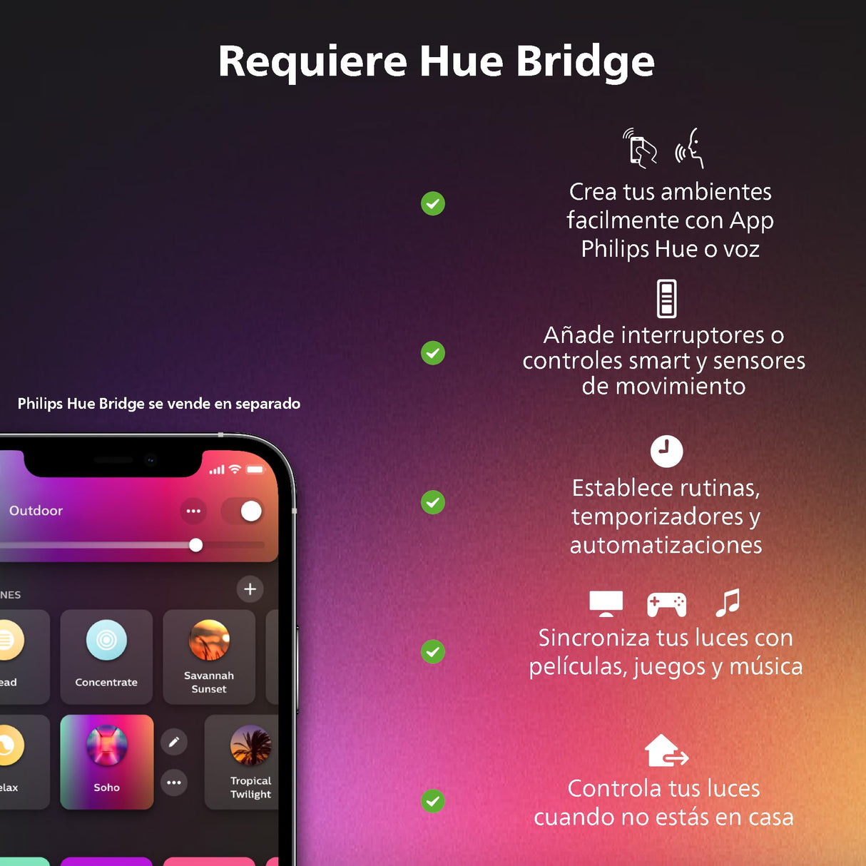 Philips Hue Play HDMI Sync Box 8K - Sincronizador de Luz Ambiente Con Videojuegos, Películas y Música - Hasta 10 Luces Led - Requiere Hue Bridge - Admite Dolby Vision HDR10+ - Controlable Con App