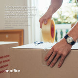 m-office Cinta Adhesiva Transparente, Cinta de Embalar Adhesiva para Embalaje de Cajas, Envíos, Mudanzas y Manualidades, Precinto Transparente Seguro y Resistente (48mmx120m, x48)