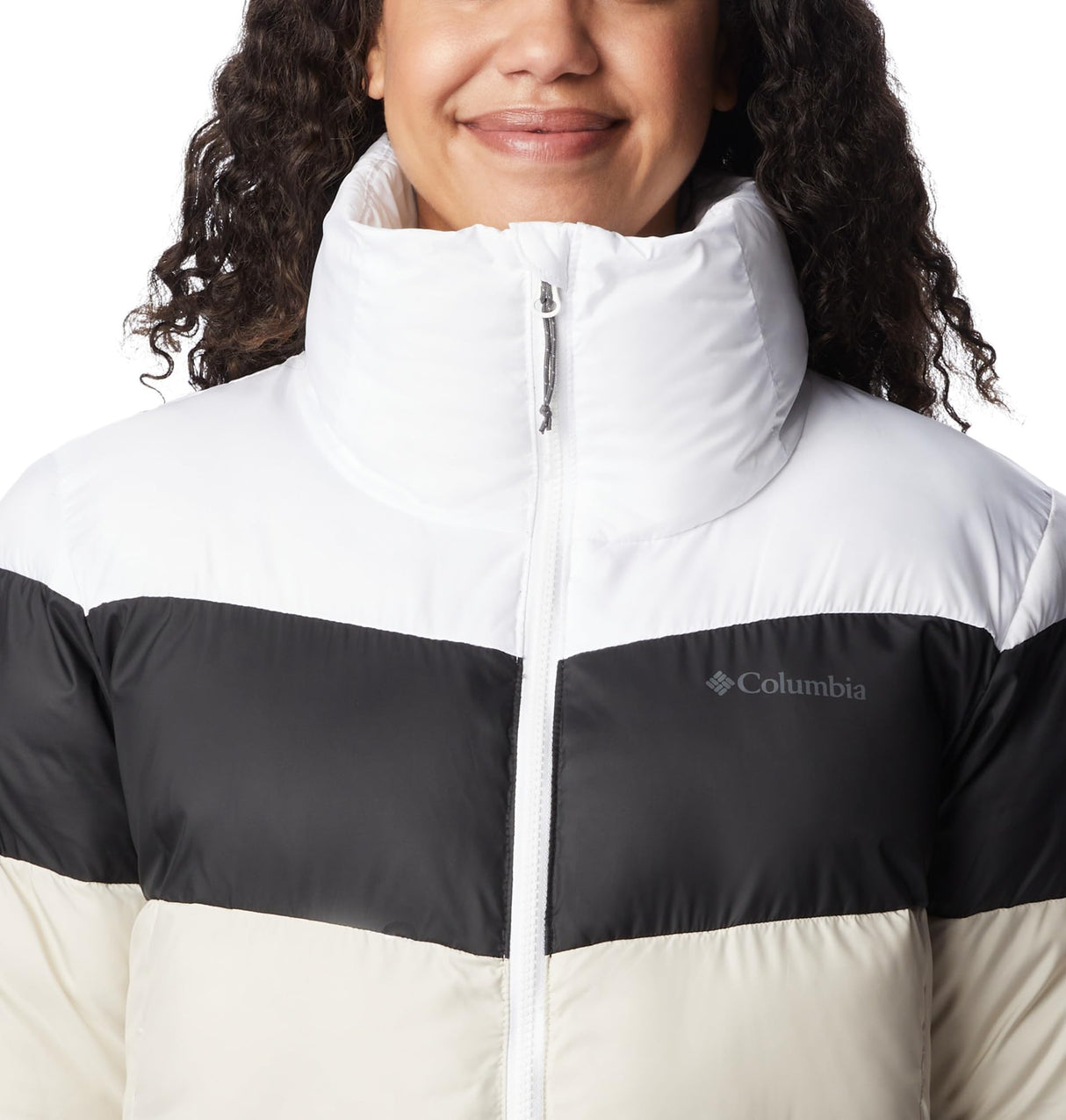 Columbia Puffect Color Blocked Jacket Chaqueta, Mujer, Piedra Oscura, Negro, Blanco, S