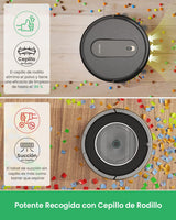Vactidy Robot Aspirador, Nimble T6 con Potente Succión, Detección Inteligente, 2500mAh, Silencioso, 3 Modos de Limpieza, Control por App/Alexa/Siri y Mando, para Mascotas, Suelo Duro y Alfombra