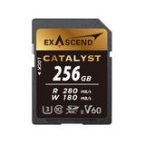 Exascend Catalyst - Tarjeta de Memoria SDXC UHS-II V60 de 256 GB 4K UHD de hasta 180 MB/s velocidades de Escritura, UHS-II, Clase 10, U3, V60